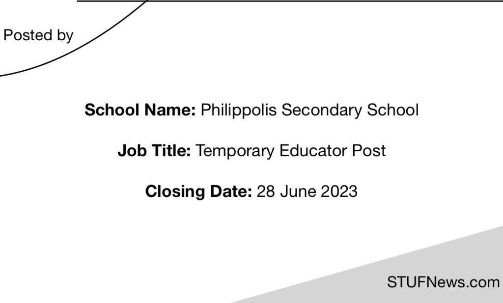 Philippolis Secondary School, South African Graduates Jobs, South African Jobs, Free State Jobs, Philippolis Secondary School: Educator
