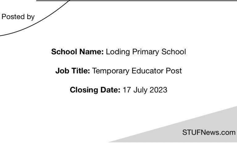 Loding Primary School, South African Graduates Jobs, South African Jobs, Mpumalanga Jobs, Loding Primary School: Educator