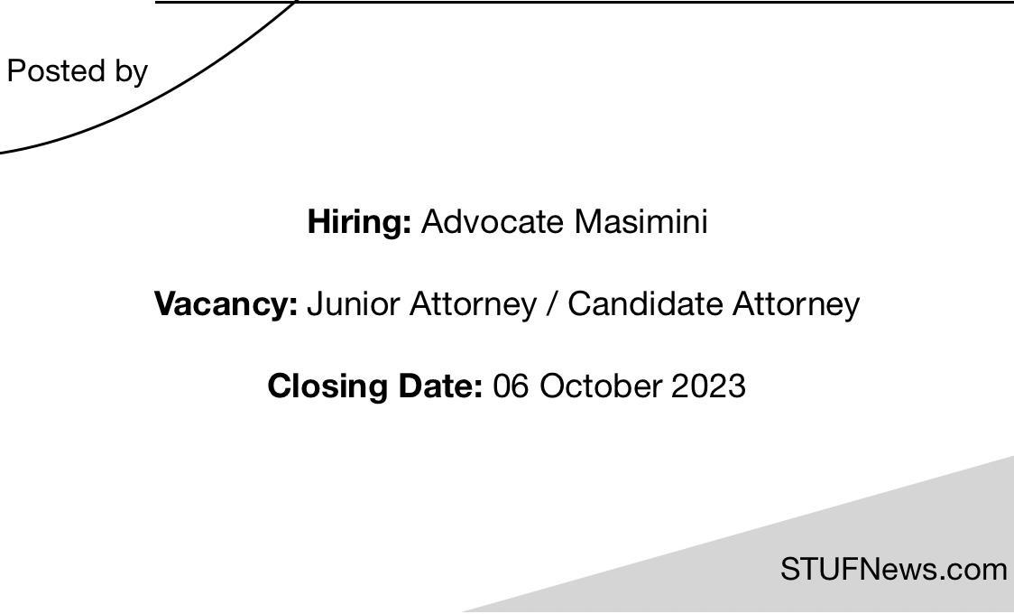 Read more about the article Advocate Masimini: Junior/Candidate Attorneys