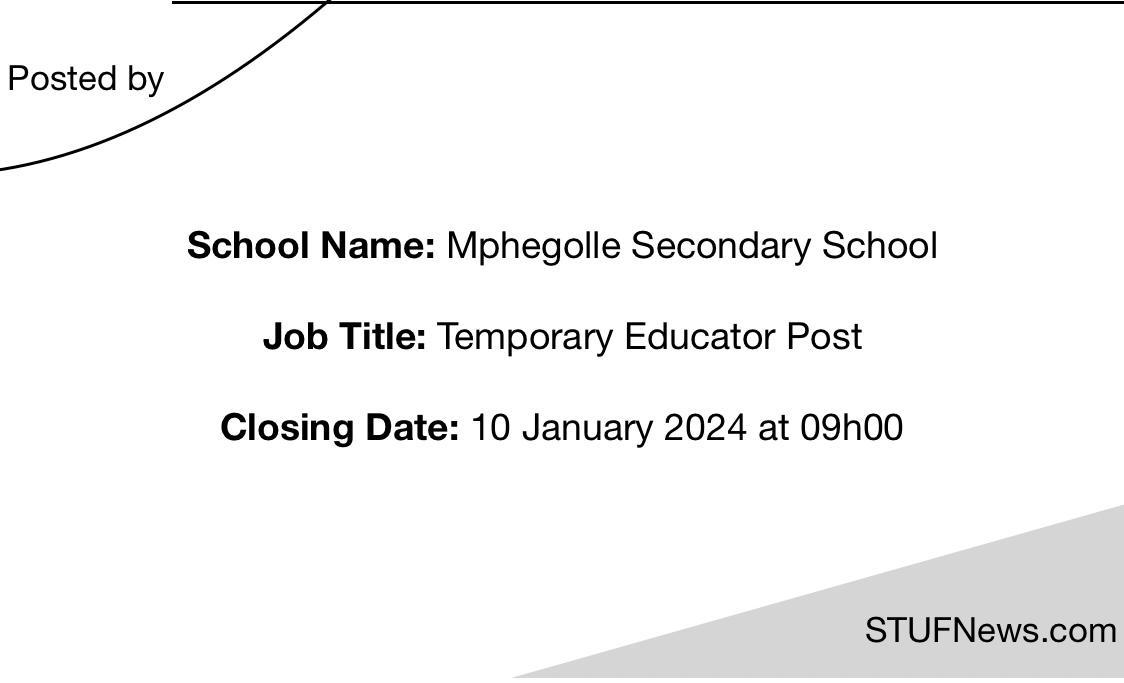Mphegolle Secondary School: Educator