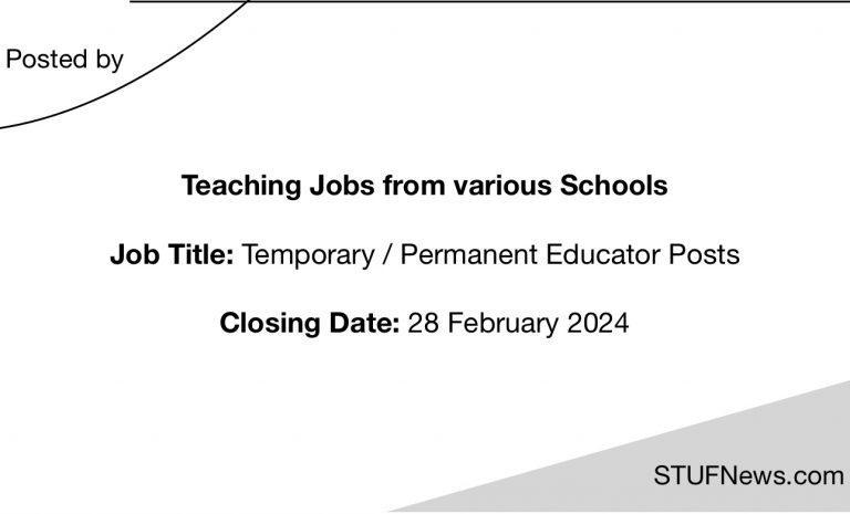Teaching Jobs closing on the 28th of February 2024, South African Graduates Jobs, Limpopo Jobs, Mpumalanga Jobs, North West Jobs, Gauteng Jobs, South African Teaching Jobs, Education Job Opportunities