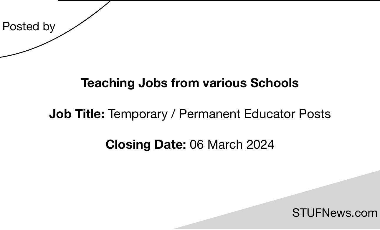 Teaching Jobs closing on the 6th of March 2024
