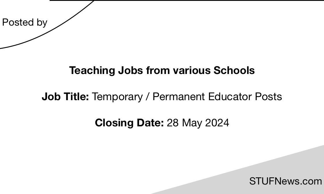 Teaching Jobs closing on the 28th of May 2024